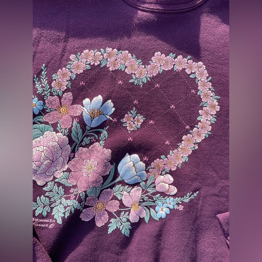 Vintage 1990s Cottagecore Floral Sweatshirt - Picture 2 of 6